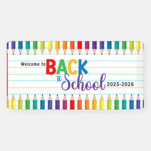 Elegant Monogram Script Office School Banner