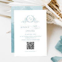 Elegant Monogram Sea Glass RSVP Online QR Code