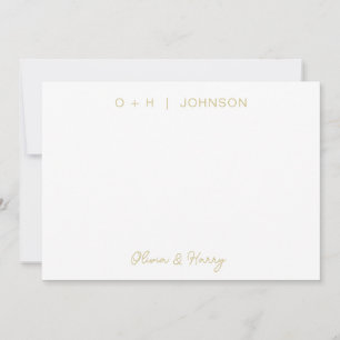Elegant Monogram Signature Script Wedding Card