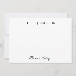 Elegant Monogram Signature Script Wedding Card