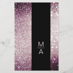 Elegant monogram Silber Lila Flyer
