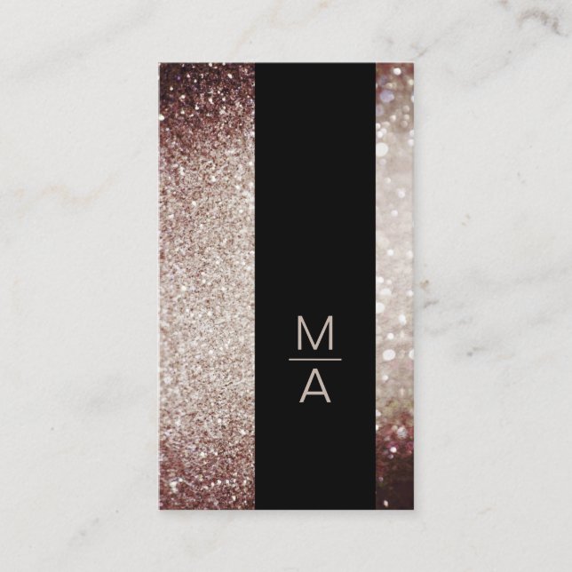 Elegant Monogram Silber Rust Business Card (Front)