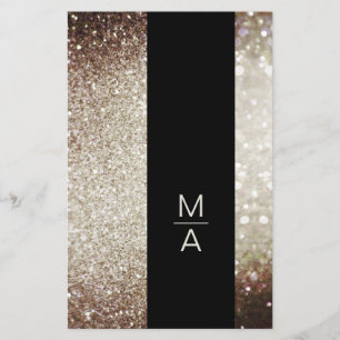 Elegant monogram silver gold flyer