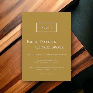 Elegant Monogram Simple Modern Classic Wedding Invitation