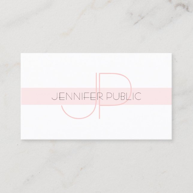 Elegant Monogram Sleek Design Modern Plain Luxury Business Card (Front)
