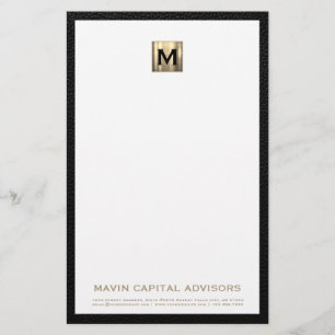 Elegant Monogram Stationery with Contact Details