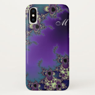Elegant Monogram Summer Blues Fractal Case-Mate iPhone Case