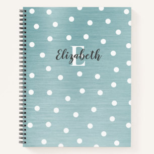 Elegant Monogram Teal Glam Notebook