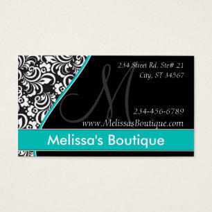 Elegant Monogram teal price tag I