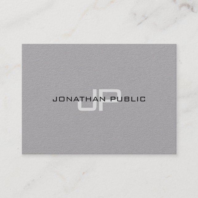 Elegant Monogram Template Modern Minimalist Business Card (Front)