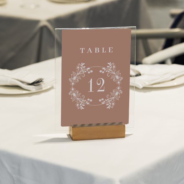 Elegant Monogram Terracota Wedding Table Number (Creator Uploaded)