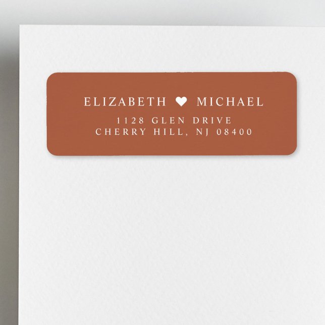 Elegant Monogram Terracotta Wedding Return Address (Creator Uploaded)