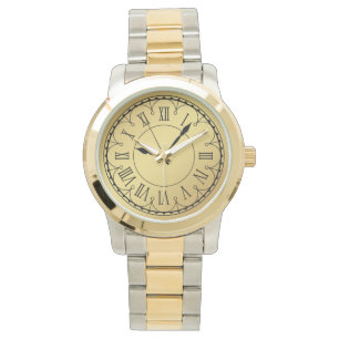 Elegant Monogram Unisex Roman Numerals Tone Tone Watch