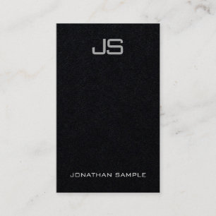 Elegant Monogram Vertical Template Luxurious Black Business Card