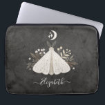 Elegant Monogram Vintage Butterfly Laptop Sleeve<br><div class="desc">An bohemian vintage mystical moth laptop sleeve. A beautiful celestial moth with foliage in earth tone colours. Personalise it with your name on the front of the laptop cover. Designed for you by Blackberry Boulevard. Other Mystical Moths designs available in the shop.</div>