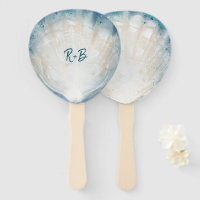 Elegant Monogram Watercolor Seashell Rustic Beach