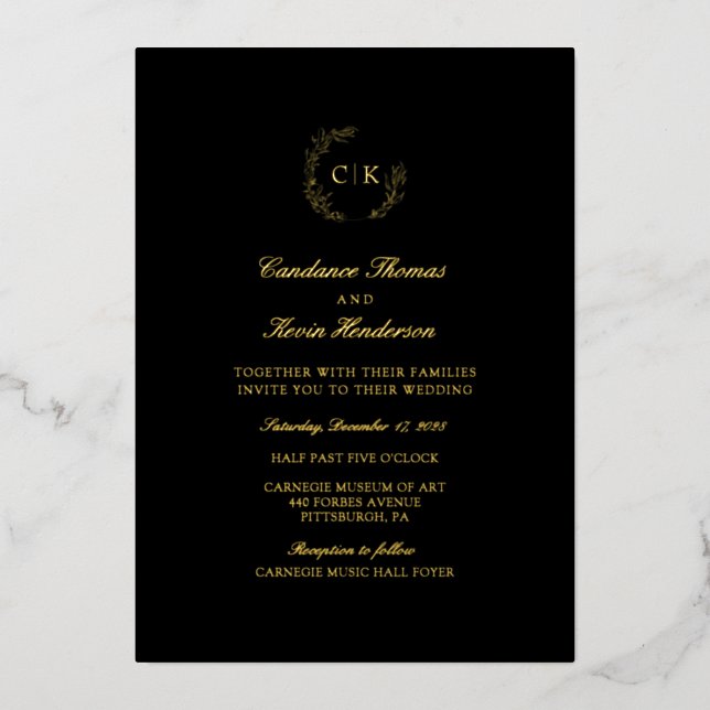 Elegant Monogram Wedding  (Front)