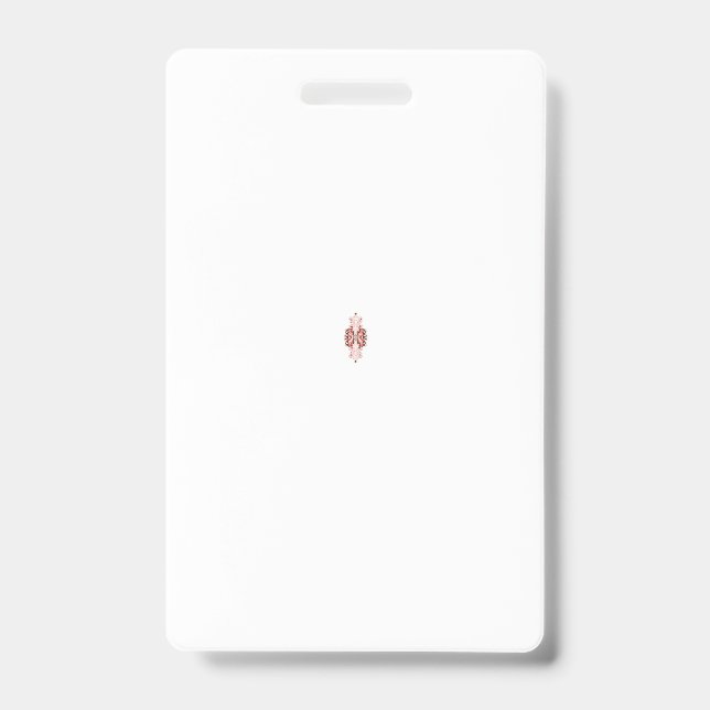 Elegant Monogram Wedding Badge ID Badge (Front)
