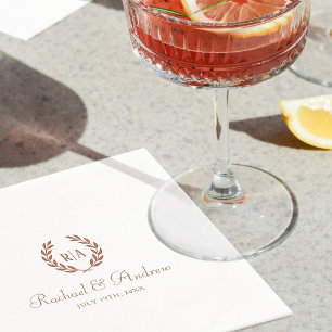 Elegant Monogram Wedding Burnt Orange Napkin