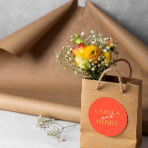 Elegant Monogram Wedding Classic Round Sticker