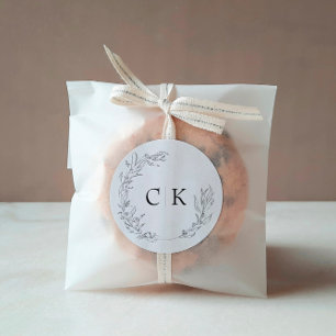 Elegant Monogram Wedding Classic Round Sticker