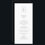 Elegant Monogram Wedding Dinner Menu Card<br><div class="desc">Elegant Monogram Wedding Dinner Menu Card</div>