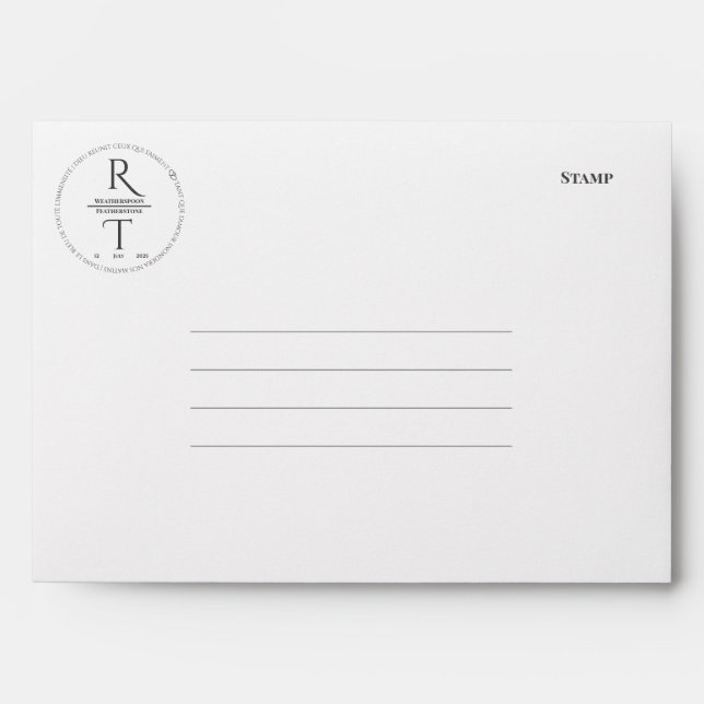 Elegant Monogram Wedding Envelope (Front)
