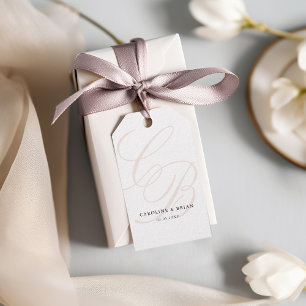 Elegant, Monogram, Wedding  Gift Tags