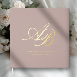 Elegant, Monogram, Wedding Guest Book
