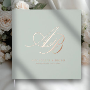 Elegant, Monogram, Wedding  Guest Book