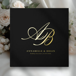 Elegant, Monogram, Wedding  Guest Book