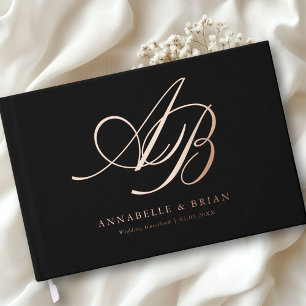Elegant, Monogram, Wedding Guest Book