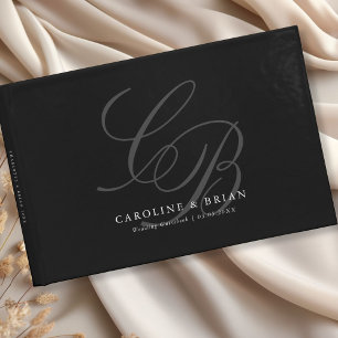 Elegant, Monogram, Wedding Guest Book