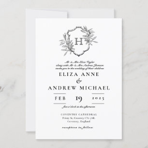 Elegant Monogram Wedding Invitation