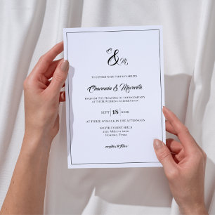 Elegant Monogram Wedding Invitation