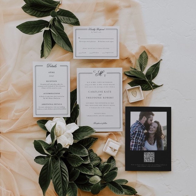 Elegant Monogram Wedding Invitation (Creator Uploaded)