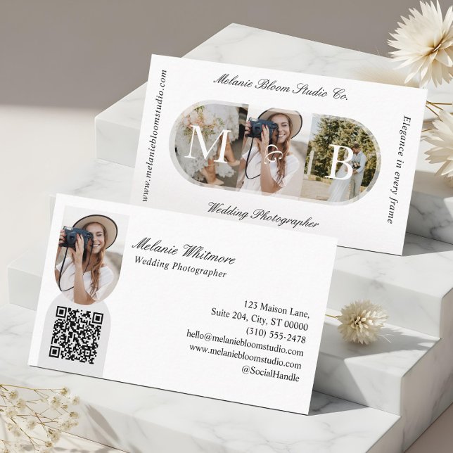 Elegant Monogram Wedding Photographer Arch Photos Business Card (Elegant Monogram Wedding Photographer Arch Photos Business Card)