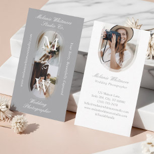 Elegant Monogram Wedding Photographer Arch Photos Business Card