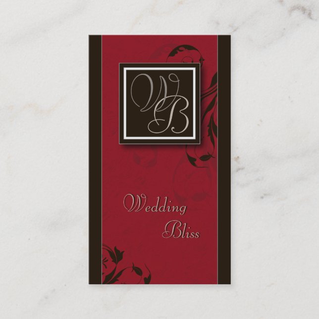 Elegant Monogram Wedding Planner Business Card (Front)