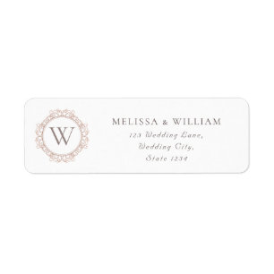 Elegant Monogram Wedding Return Address