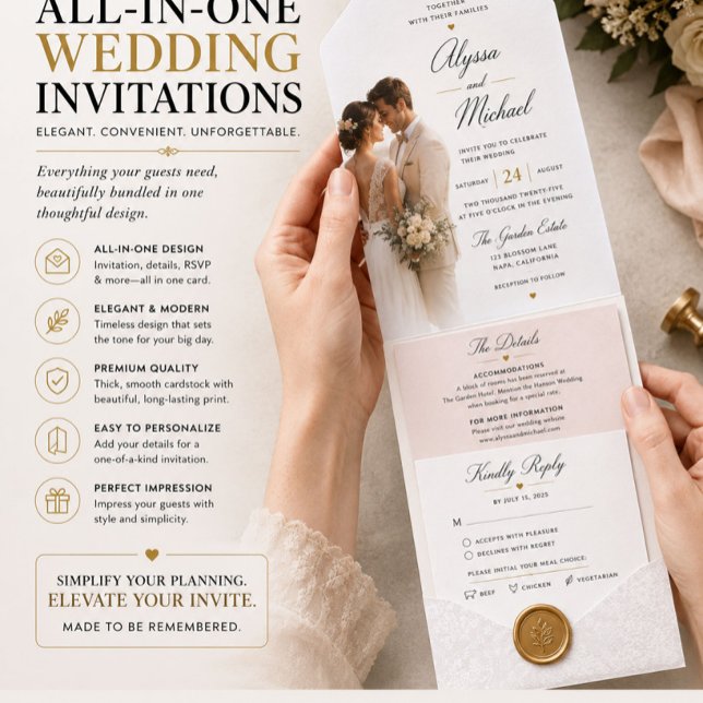 Elegant Monogram Wedding RSVP Invitation (Creator Uploaded)