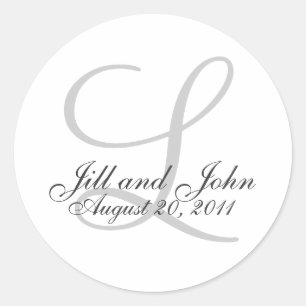 Elegant Monogram Wedding Stickers