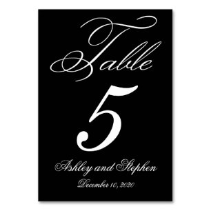 Elegant Monogram Wedding Table Number Cards