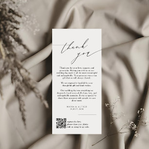 Elegant Monogram Wedding Thank You Card QR Code