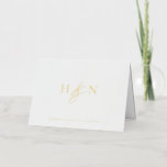Elegant Monogram Wedding Thank You Gold Foil Foil Greeting Card<br><div class="desc">Elegant wedding monogram thank you card. This gold foil wedding monogram card features elegant script ampersand and classic typography. Personalise by adding your own monogram and other details. This minimalist monogram wedding thank you card will also be perfect as a couple's stationery.</div>