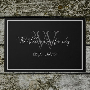 Elegant Monogram Wedding Welcome Outdoor Doormat
