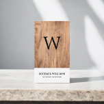 Elegant Monogram Wood Professional Business Card<br><div class="desc">Elegant and vintage wood texture featuring bold monogram. Simple and sophisticated look for interior designer,  architect,  consultant,  handyman and more.</div>