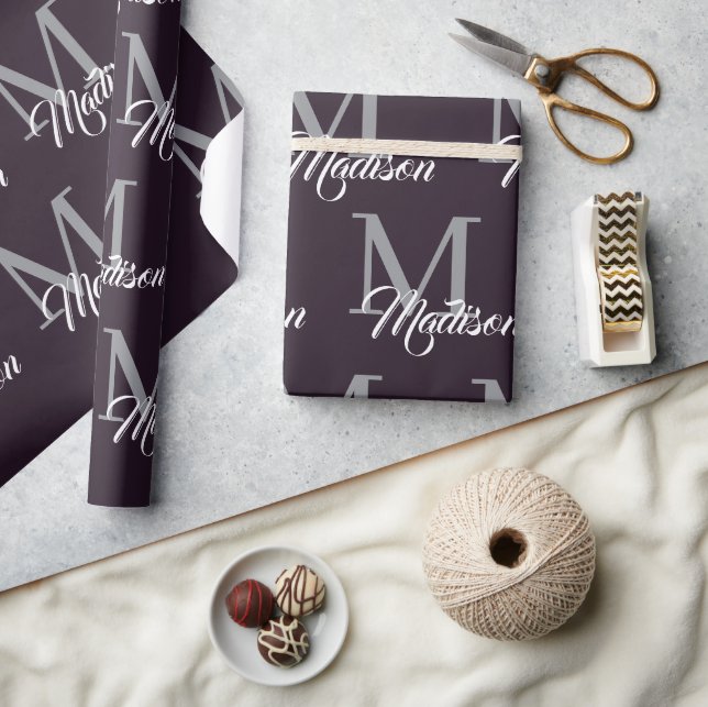 Elegant Monogram Wrapping Paper – Personalised (Crafts)