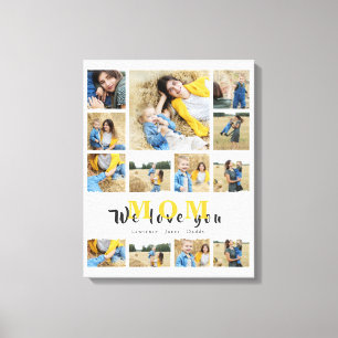 Elegant monogramed Custom Collage we love you mum Canvas Print