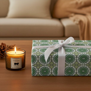 Elegant Monogrammed Abstract Spring Floral Wrapping Paper